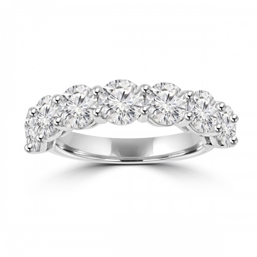 2.10 ct Ladies Round Cut Diamond Wedding Band Ring in 14 kt White Gold 2.10 ct Ladies Round Cut Diamond Wedding Band Ring in 14 kt White Gold